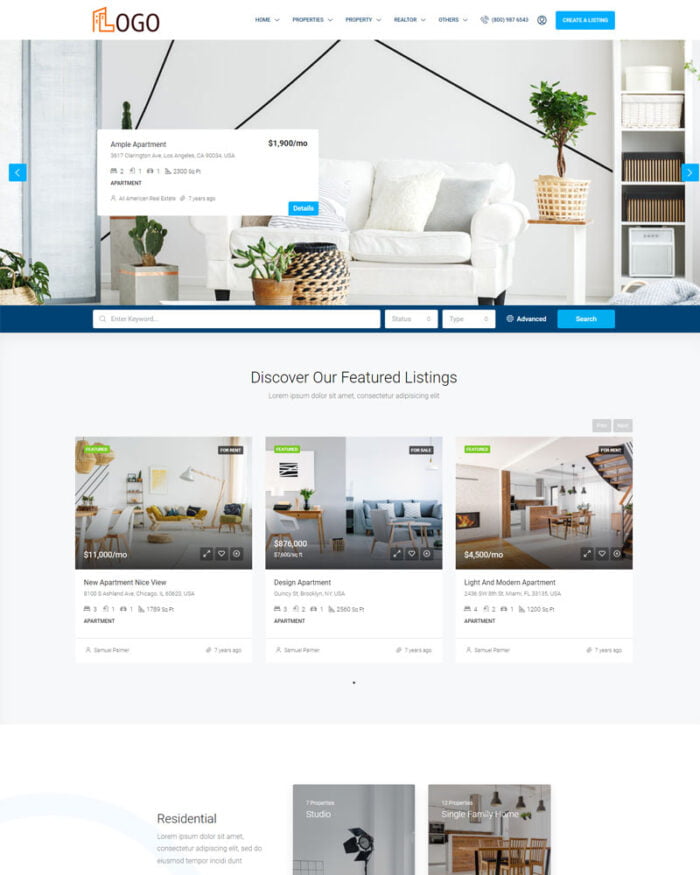 Real estate website design service