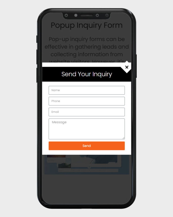 Popup inquiry form